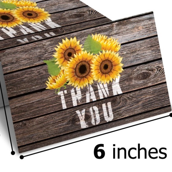 25 Pack 4X6 Sunflower Thank You Cards PRICE IS FIRM - Picture 5 of 5